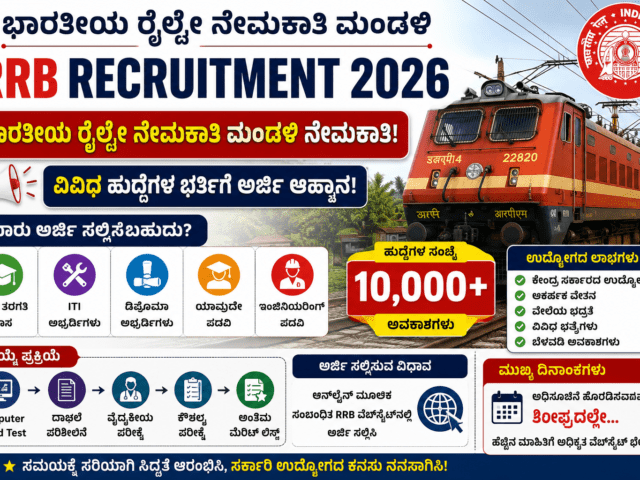 RRB Recruitment 2026: ಭಾರತೀಯ ರೈಲ್ವೇ ನೇಮಕಾತಿ ಮಂಡಳಿಯ ಬೃಹತ್ ನೇಮಕಾತಿ! ಯಾರು ಅರ್ಜಿ ಸಲ್ಲಿಸಬಹುದು? ಸಂಪೂರ್ಣ ಮಾಹಿತಿ ಇಲ್ಲಿದೆ