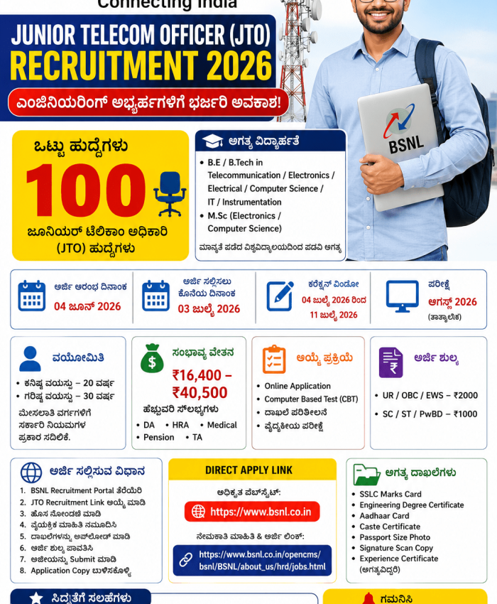 BSNL JTO Recruitment 2026